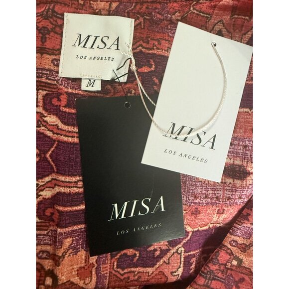 NWT MISA Los Angeles Kasia Maxi Dress Septima Tapestry Satin Cut-Outs M - Picture 5 of 13